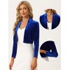 INSPIRE CHIC Women's Velvet Long Sleeve Shawl Neck Open Front Cropped Bolero Cardigan - 2 of 4