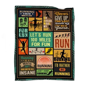 Itopfox Running Gifts for Women & Men, Cozy Flannel Throw Blanket for Runners, Athletic Trainer Sports Gift, Home Decor Accessories - 1 of 4