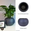 The HC Companies 8 Inch Atlas Sphere Planter with Drainage Hole, Indoor or Outdoor Use, Decorative Round Plastic Plant Pot for Herbs or Flowers, Blue - 4 of 4