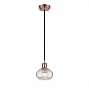 Ithaca - 1 Light Cord Hung Mini Pendant In Industrial Style-7 Inches Tall and 6 Inches Wide - 1 of 1