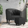 vidaXL Modern Tub Chair with Footstool in Elegant Black Faux Leather - Comfort Enhanced with Padded Seat and Backrest for Living Room - 2 of 4
