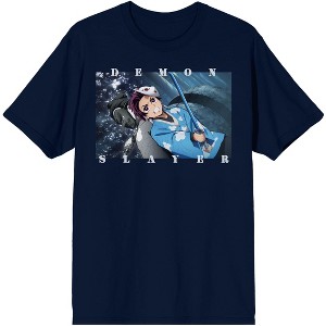Demon Slayer Screenshot With Title Men's Navy T-Shirt - 1 of 1