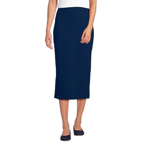 Lands' End Women's Starfish Side Zip Midi Skirt - 1 of 4