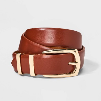 Women's Double Harness Metal Loop Belt - Universal Thread™ Cognac