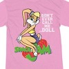 Space Jam Lola Bunny Sitting On Logo Women's Pink Short Sleeve Crew Neck Tee - 2 of 2