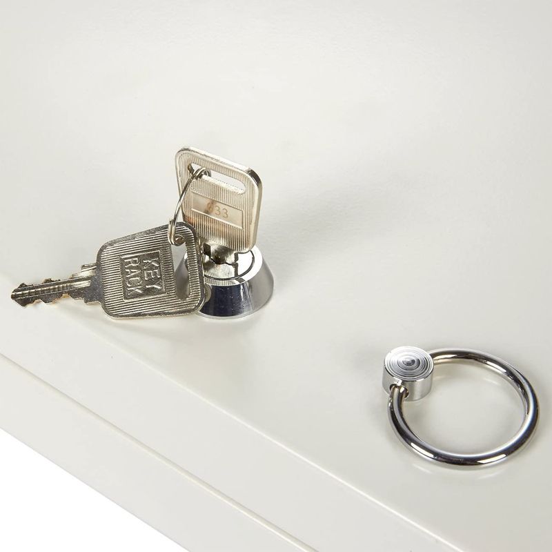 Juvale Key Cabinet Lock Box Steel Safe Key Storage Locker Organizer, 32 Key Hooks, 10.25 x 15 x 2 In, 3 of 7