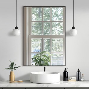 SpassWay Metal Bathroom/Vanity Mirror Modern Accent Mirror for Living Room Bathroom Bedroom Entryway Black/Gold/Silver - 1 of 4