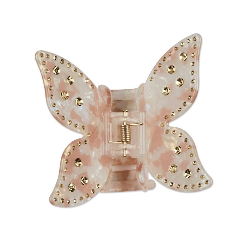 sc&#252;nci be-&#252;-tiful Gold Embellished Butterfly Claw Clip - Pink Tortoise, 4 of 8