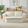 Aukfa 74.8" Convertible Sleeper Sofa Bed, 2-in-1 Folding Futon with Cushion Blanket Comfy Foam Compression Sofas Couches,Beige - 2 of 4