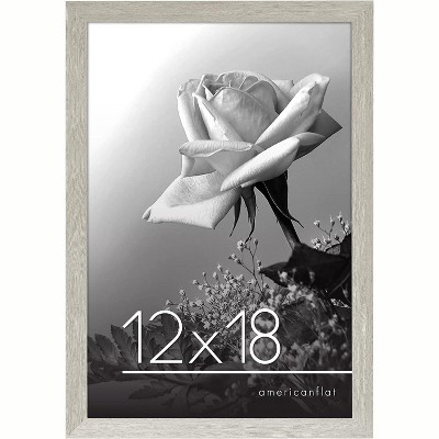 Americanflat 12x18 Poster Frame in Grey with Polished Plexiglass - Horizontal and Vertical Formats - Wall Mounted