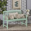 Lyngins Farmhouse Outdoor Bench, Acacia Wood Patio Loveseat, Garden Bench for Porch/Backyard/Home, Porch Bench – Indoor/Outdoor Use - 2 of 4