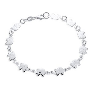 Bracciale Con Ciondoli Elefante In Argento 925 – Colorato Smaltato Per Ragazze, Portafortuna, Lunghezza 6 O 7,5 Pollici - 2