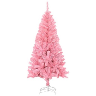 vidaXL Christmas Tree Holiday Decoration Artificial Xmas Tree with Stand PVC - Pink 4 x 2 ft
