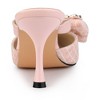 Allegra K Women's Pointed Toe Sparkly Rhinestone Bow Stiletto Heels Mules - 3 of 4