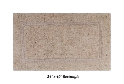 Lux Sand 100% Cotton Reversible Bath Rug Set - 3 Pieces