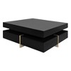 NicBex 31.5" Modern High-Gloss Coffee Table with 4 Drawers,Wooden Leg Center Table, Multifunctional Square Cocktail Tea Table for Living Room - 2 of 4