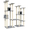 vidaXL Cat Tree Light Grey Engineered wood, plush, sisal Large Durable - 2 of 4