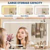 Makeup Vanity Desk with Mirror, 45"W Dressing Table with 10 Drawers & Glass Tabletop, Makeup Vanity Table with Hairdryer Holder for Bedroom - 4 of 4