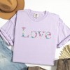 Simply Sage Market Embroidered Love Floral Garment Dyed Tee - 3 of 4