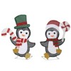 NAYSAYE 2PCS 24IN and 22IN Penguin Christmas Decoration Set Holiday Candy Cane Display for Yard Lawn Porch Indoor Outdoor Use, 18.9"*7.9"*24" - 2 of 4
