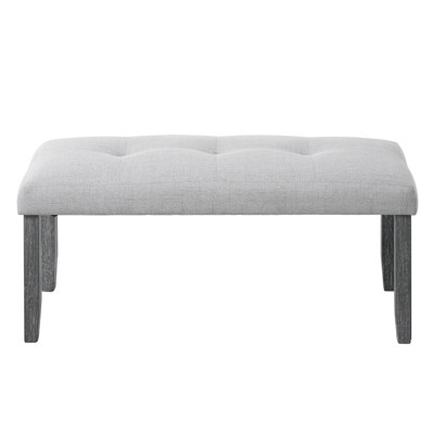 FONTOI Storage Ottoman Bench, Upholstered Dining Benches, End of Bed Bench, Foot Rest for Living Room Entryway, Beige&Grey, 15.35"*19.85"*39.75"