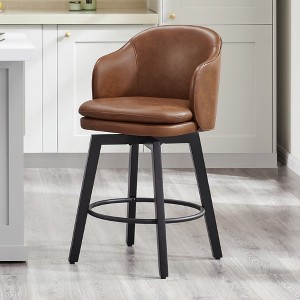 Spruce&Spring Modern Swivel Counter Bar Stools with Arm & Double-layed Seat - 1 of 4