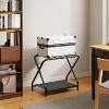 MaseiKar Luggage Rack, Folding Suitcase Stand with Fabric Storage Shelf for Guest Room, Bedroom, Hotel, Space Saving, Black - 3 of 4