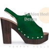 Perphy Women's Slingback Buckle Strap Platform Chunky High Heel Sandals - 4 of 4