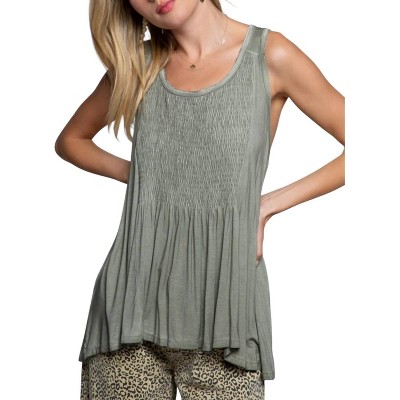 Women's Babydoll with Smocked Details Top - POL