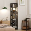 6 Tier Narrow Bookcase, 66" Tall Rustic Corner Bookshelf, Industrial Small Bookshelves and Bookcase for Bedroom, Living Room, Home Office - 2 of 4