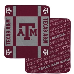 NCAA Texas A&M Aggies Reverse Block Double Sided Ultra Cozy Blanket - 1 of 1