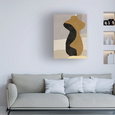 Cubist Vase I Black and Brown Abstract Canvas Art