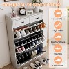Coucheta Flip-Drawer Shoe Cabinet - 3 Rotating Drawers + 2 Storage, Space-Saving Entryway Organizer, White - 4 of 4