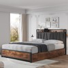 CuisinSmart Bed Frame with Upholstered Headboard, Platform Bed Frame with Storage Drawers, Noise Free, No Box Spring Needed, Rustic Brown - 2 of 4
