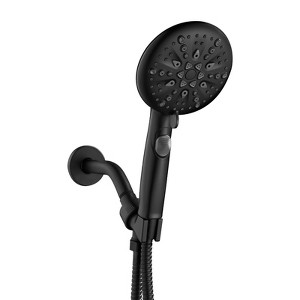 Cobbe High Pressure 9 Functions Shower Head with handheld, Built-in Power Spray, Stainless Steel Hose Adjustable Bracket, Matte Black - 1 of 4