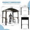 DOMETOUR 8x5FT Arc Roof BBQ Gazebo Grill Canopy with Double Steel Roof & 2 Side Shelves for Patio, Garden, Backyard, Brown - 4 of 4