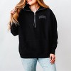 Simply Sage Market Embroidered Mom Varsity Outline Quarter Zip Fleece - 2 of 4