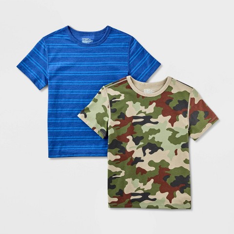 Cat & Jack Kids' 2pk Adaptive Short Sleeve Graphic T-Shirt - Cat & Jack™ Green M