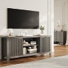 59" Wood TV Stand for TVs Up to 65 Inches, Mid Century Modern TV Entertainment Center with Storage Cabinets & Open Shelves, for Living Room - 3 of 4