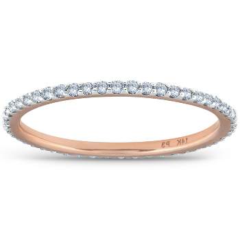 Pompeii3 3/8ct Diamond Eternity Ring 14k Rose Gold Womens Stackable Wedding Band