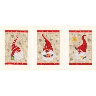 Vervaco Counted Cross Stitch Bookmark Kit 2.4x8 2/pkg-christmas Gnomes  (14 Count) : Target