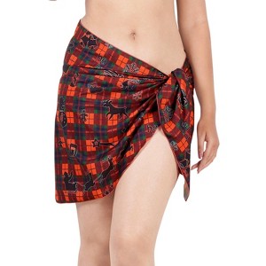 LA LEELA Women's Beachwear Beach Santa Sarong Bikini Coverups Swimsuit Wrap Wraps Christmas Tree Bathing Suit for Women One Size Santa, Red - 1 of 4