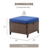 Buenhomino Patio Ottoman Outdoor Wicker Side Table - 2PCS Multipurpose Heavy Duty All-Weather Brown Rattan Extra Seating Bench Footrest Footstool - 4 of 4