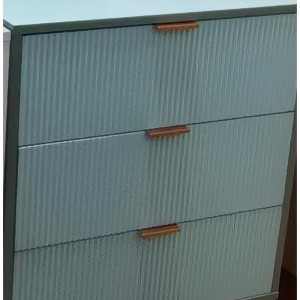 Acekool Modern Fluted Dresser, Wave Front Storage Cabinet for Bedroom, Natural Wood - 1 of 1