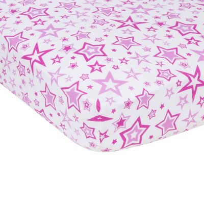 MiracleWare Muslin Crib Sheet - Purple Orchid Stars