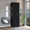NicBex 76.80"H Armoire Wardrobe Closet Storage Cabinet with 2 Doors & Shelves & 2 Drawer for Bedroom - 2 of 4