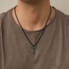 Turandoss Black Cross Necklace for Men Boys, Stainless Steel Cross Pendant Necklaces, Birthday Gifts for Men, Father, Boyfriend, Boys Fashion Stuff - 2 of 4