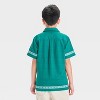 Boys' Short Sleeve Novelty Trim Button-Down Shirt - Cat & Jack™ Green - 2 of 3