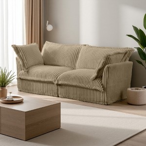 Modern Corduroy 2-Seater Sofa with Removable Covers - 1 of 4