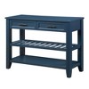 Grungis Mid-Century Solid Wood Console Table with Storage,Wood Buffet Sideboard with 2 Storage Drawers and 2 Tiers Shelves for Living Room - 3 of 4